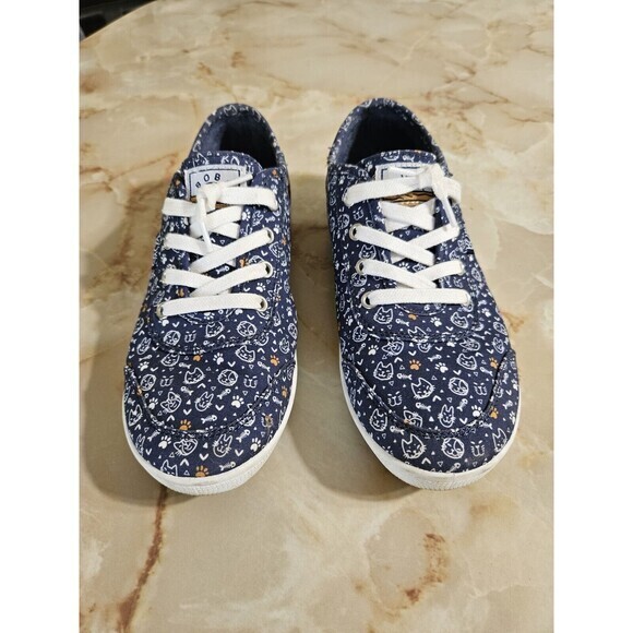 Bobs By Skechers Itty Kitty Sneakers Memory Foam Cat Navy Blue Shoes Size 6 - Picture 3 of 10